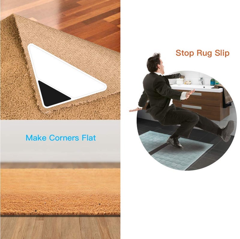 Befayoo Rug Grippers - Latest Upgraded Carpet Anti-Skid Pad with Strong Sticky Anti Slip Straight Carpet Tape for Curled Corners & Edges (4 PCS) - Image 2